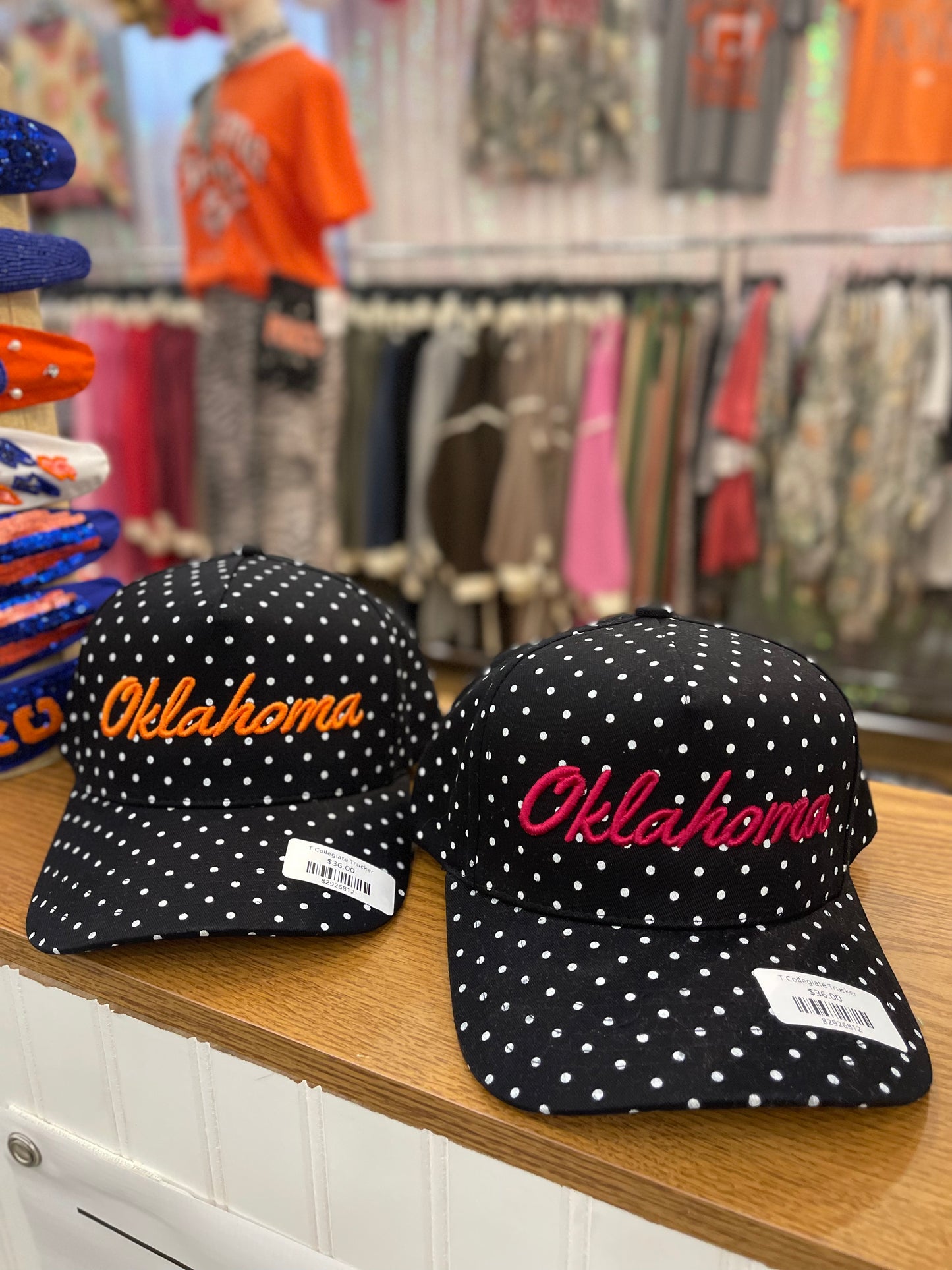 Polka Dot Collegiate Trucker