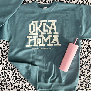 Oklahoma Block Letters Graphic Sweatshirt by Calamity Jane's Apparel