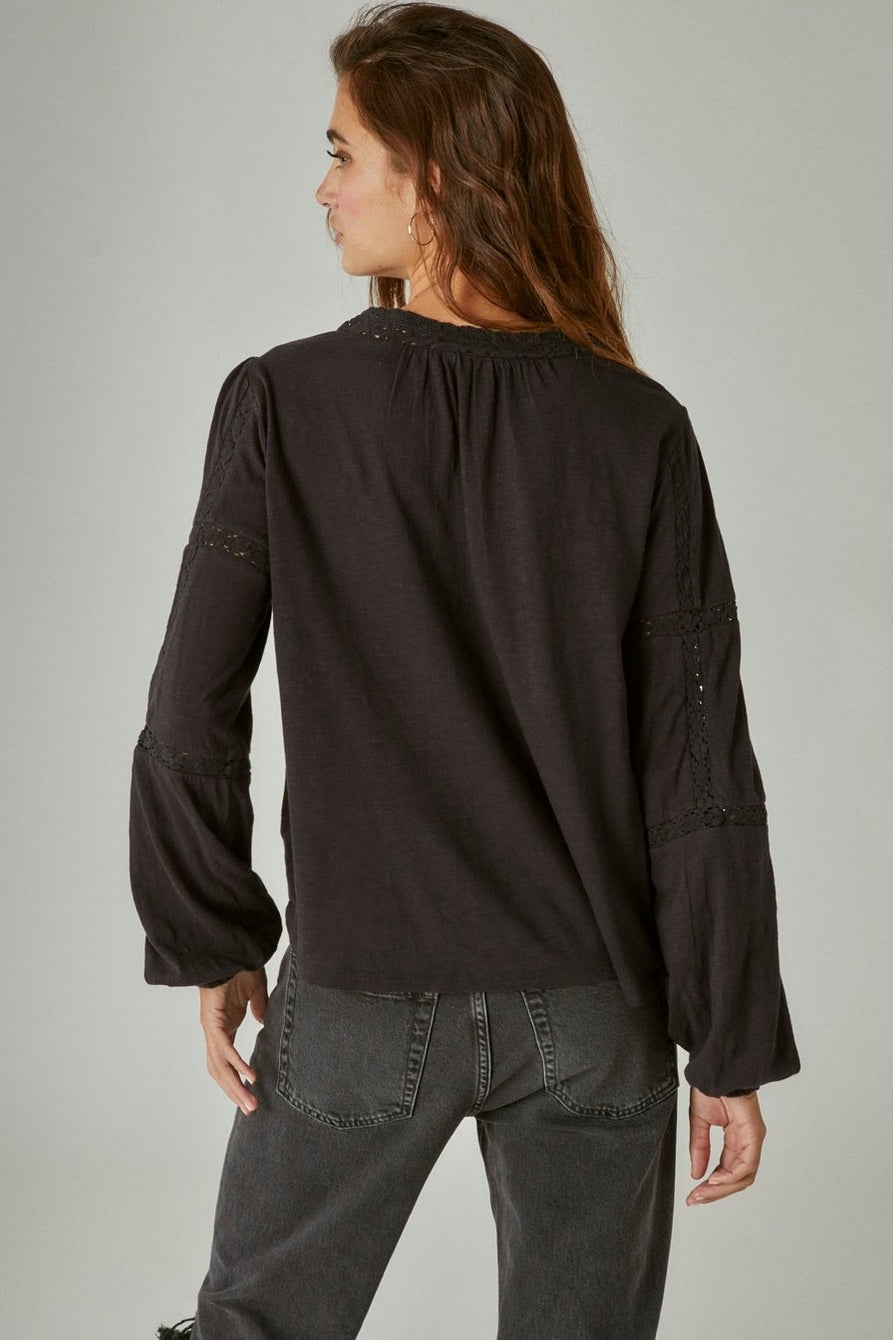 Lucky Brand Lace Inset Top