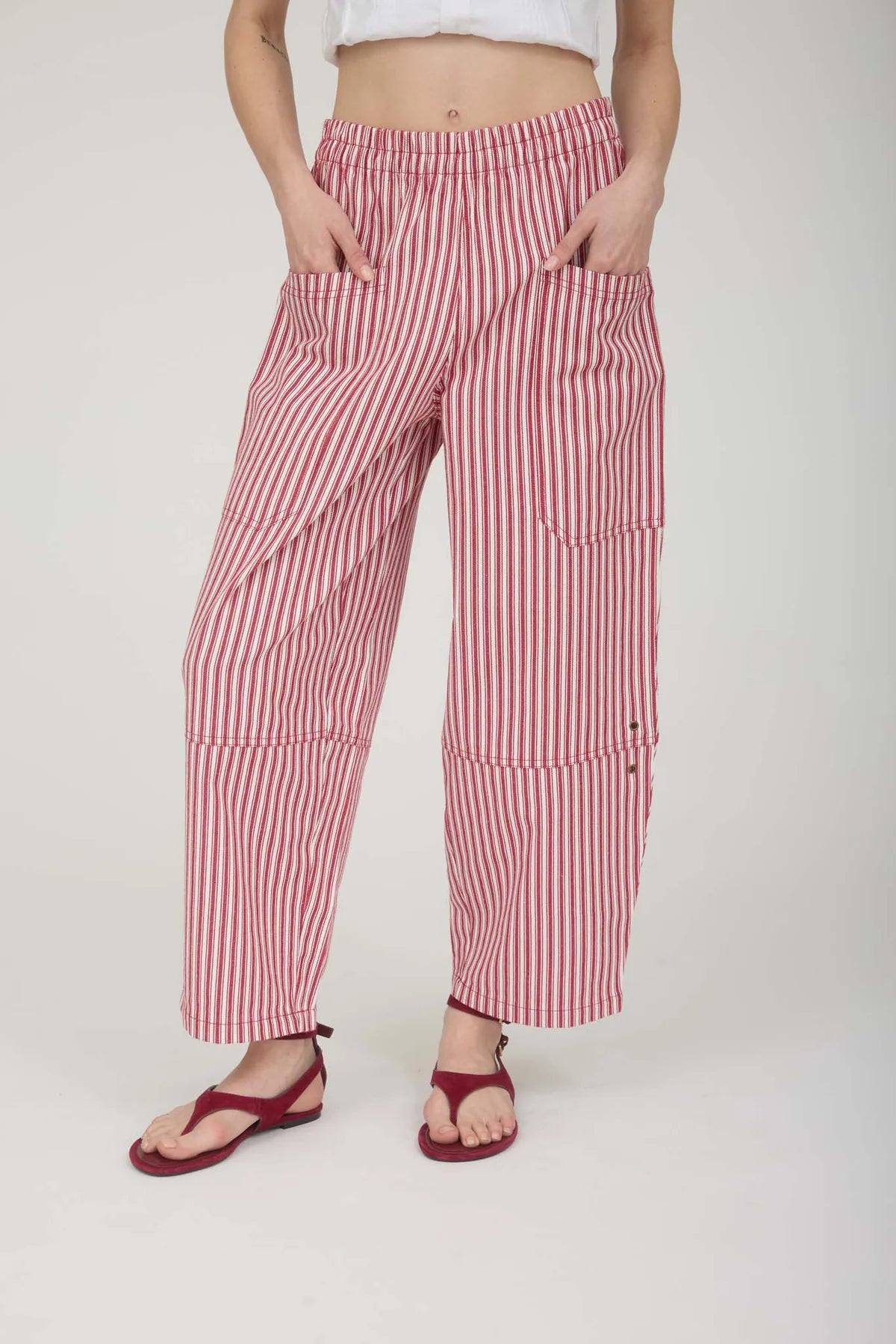 Striped Pocket Wide Leg Pants