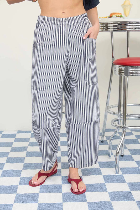 Striped Pocket Wide Leg Pants