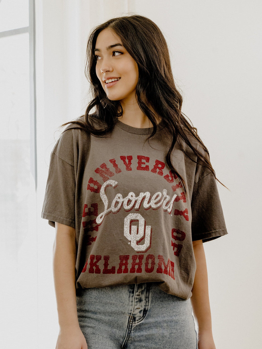OU Sooners Draft Charcoal Thrifted Graphic Tee by LivyLu