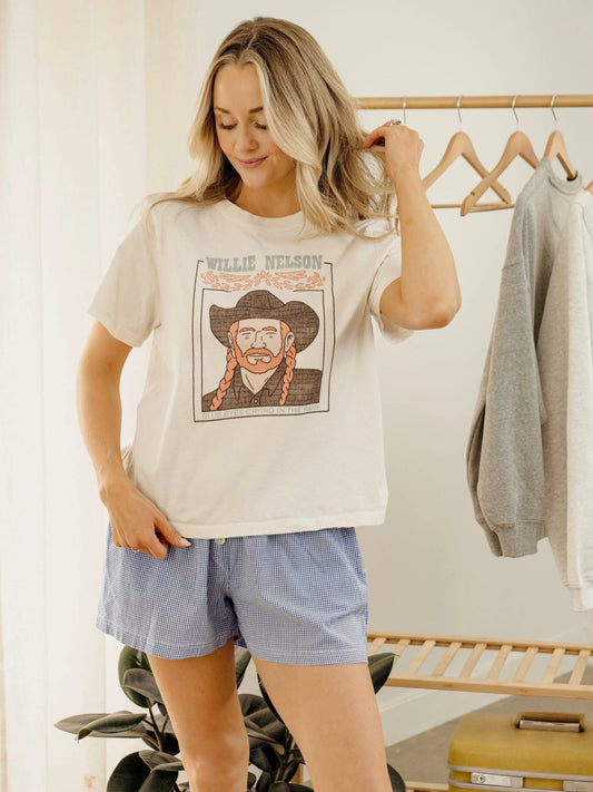 Willie Nelson Blue Eyes Crying in The Rain Off White Ellie Perfect Graphic Tee by LivyLu