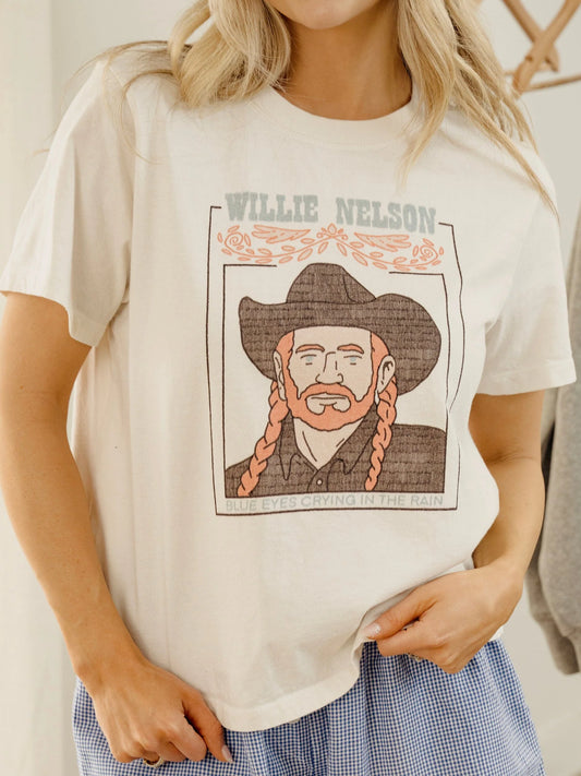 Willie Nelson Blue Eyes Crying in The Rain Off White Ellie Perfect Graphic Tee by LivyLu