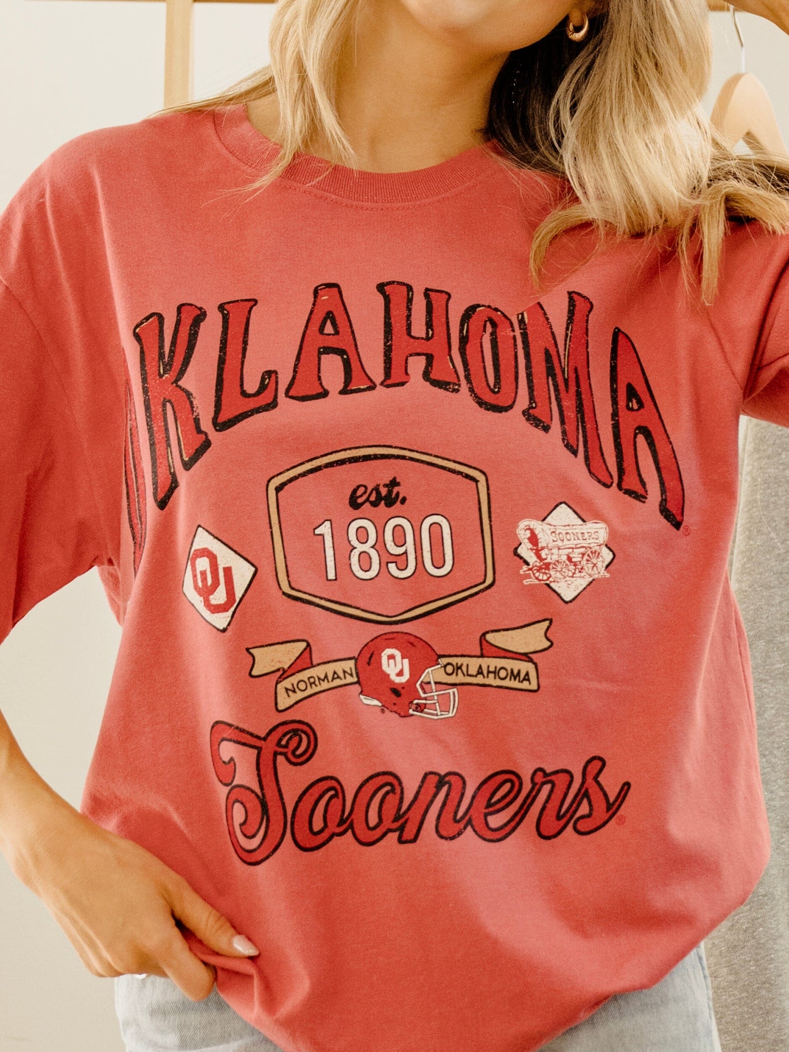 OU Sooners Patches 25 Red Heavyweight Graphic Tee by LivyLu