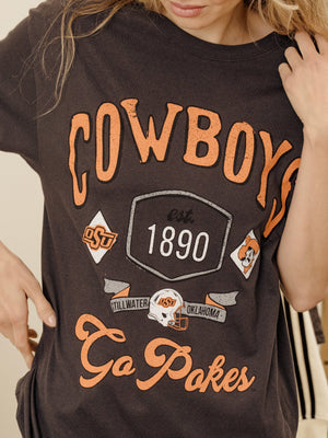 OSU Cowboys Patches 25 Dark Gray Heavyweight Graphic Tee