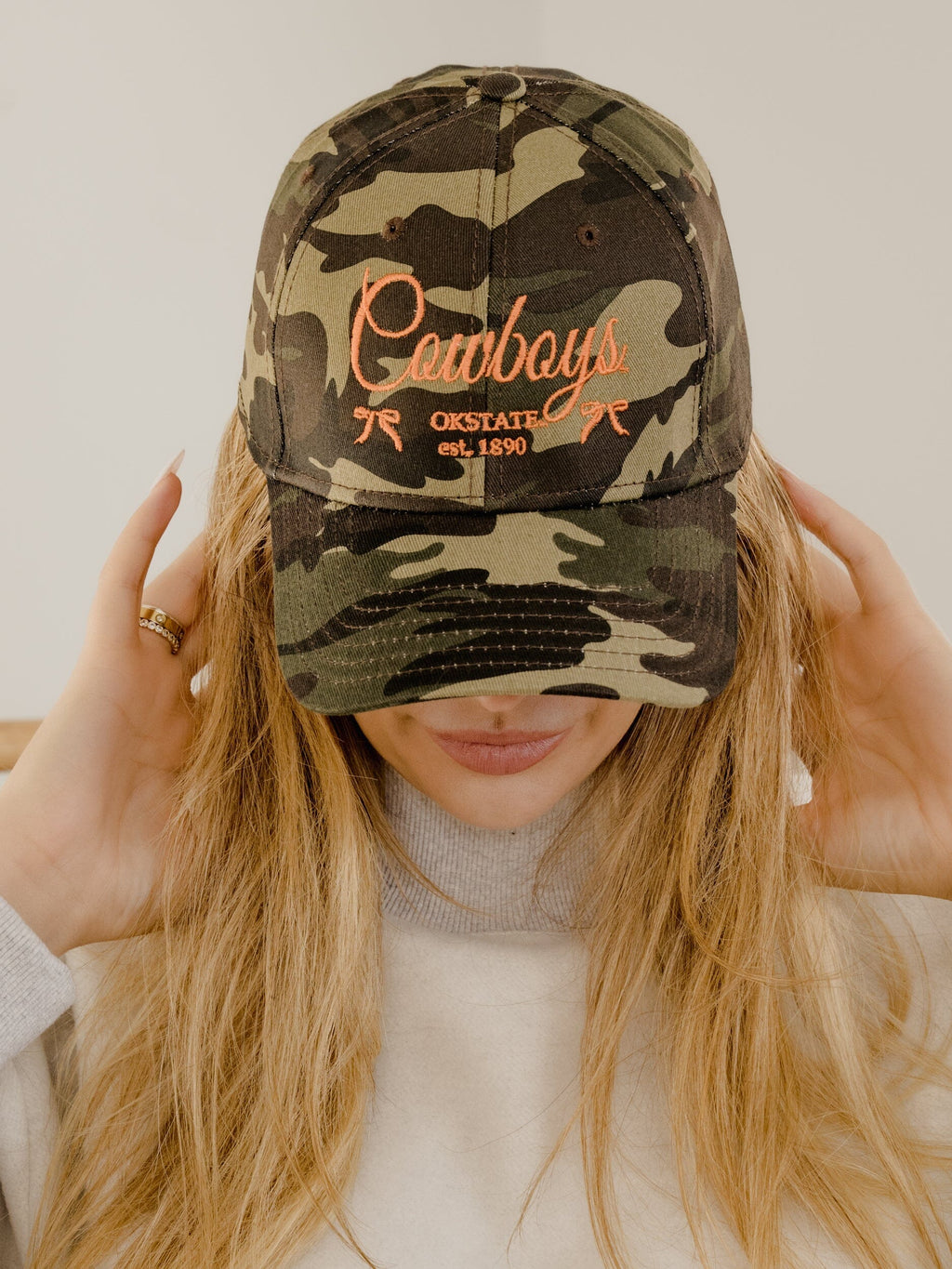 OSU Cowboys Established Date Bows Camo Trucker Hat by LivyLu
