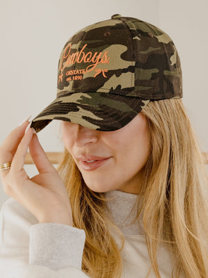 OSU Cowboys Established Date Bows Camo Trucker Hat by LivyLu