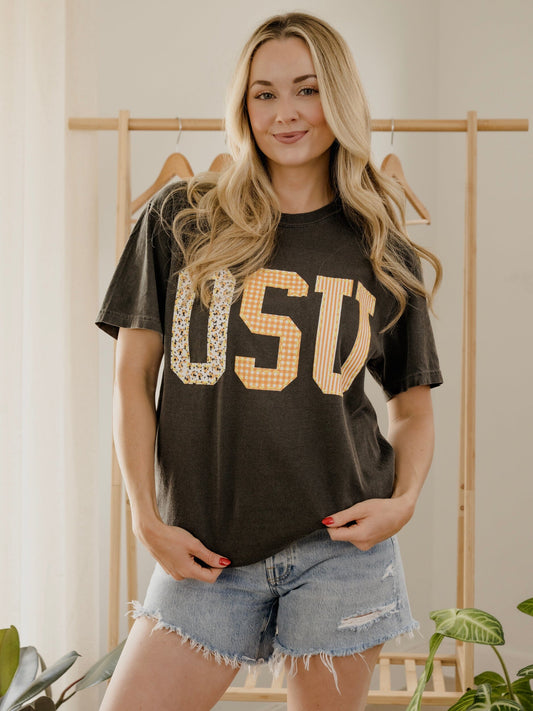 OSU Cowboys Quilted Puff Ink Pepper CC Graphic Tee