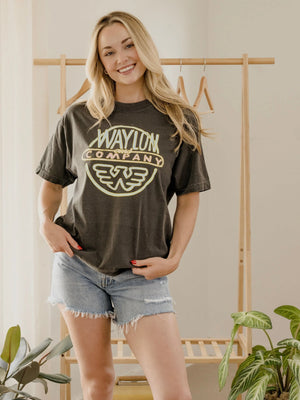 Waylon Jennings Logo Puff Ink Smoke Hi Dive Graphic Tee
