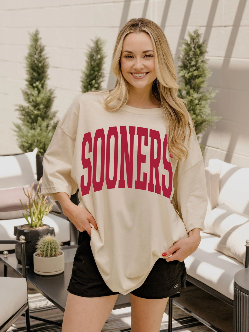 OU Sooners Tall Boy Off White One Size Graphic Tee by LivyLu