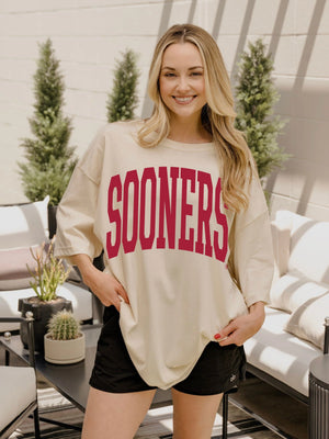 OU Sooners Tall Boy Off White One Size Graphic Tee by LivyLu
