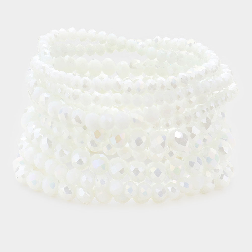 Faceted 9/Pc. Bead Stretch Bracelets