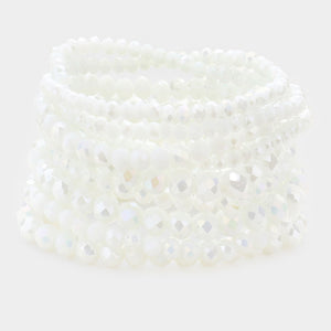 Faceted 9/Pc. Bead Stretch Bracelets