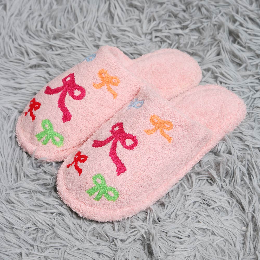 Colorful Ribbon Pink Slippers