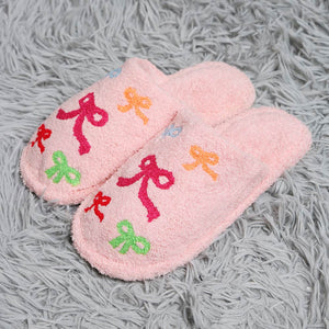 Colorful Ribbon Pink Slippers