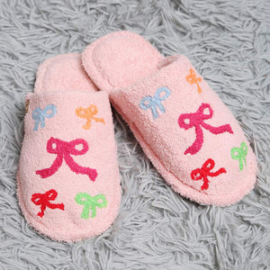 Colorful Ribbon Pink Slippers