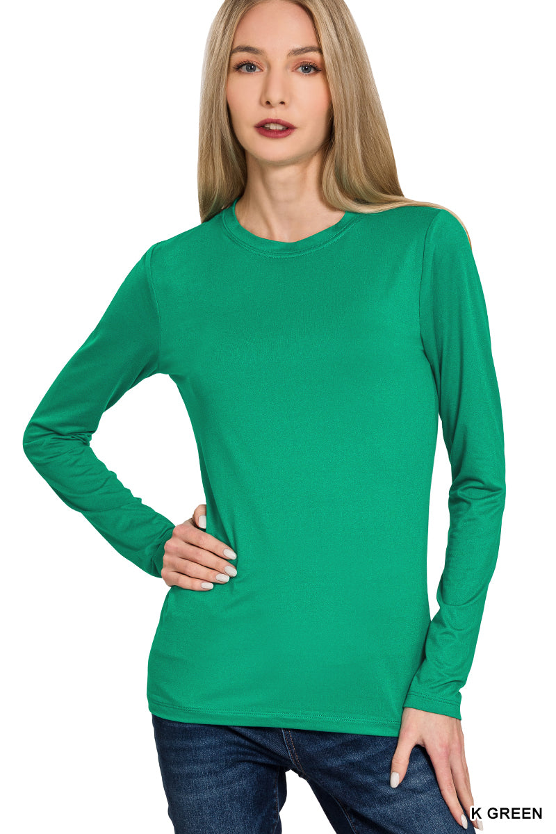 Zenana Brushed Microfiber Long Sleeve Top