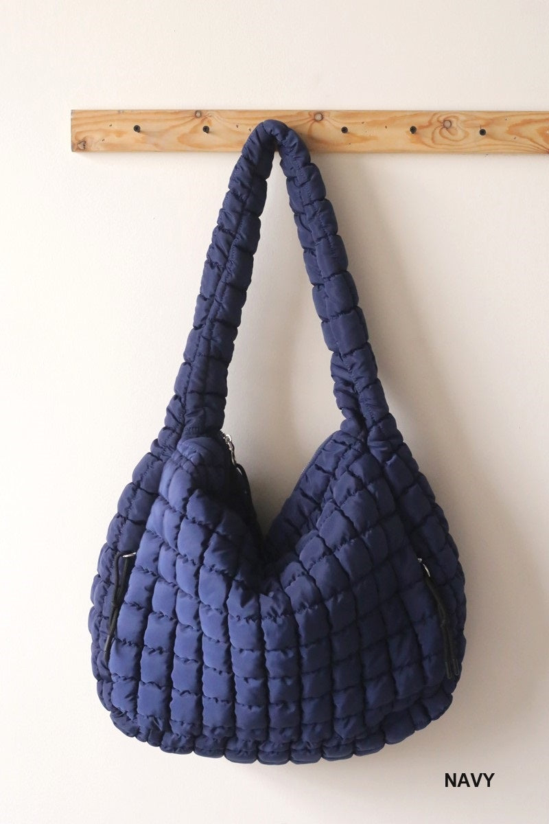 Oversized Quilted Carryall Crossbody Bag