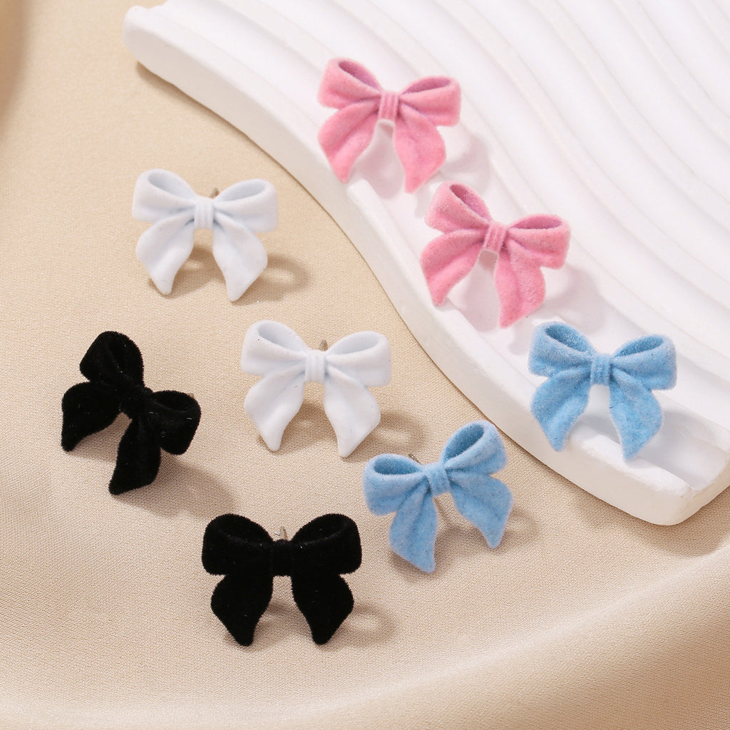 Flocked Bow Earrings