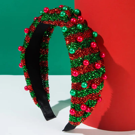 Metallic Stripe Christmas Headband