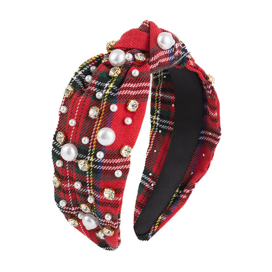 Christmas Plaid Glitzy Headband