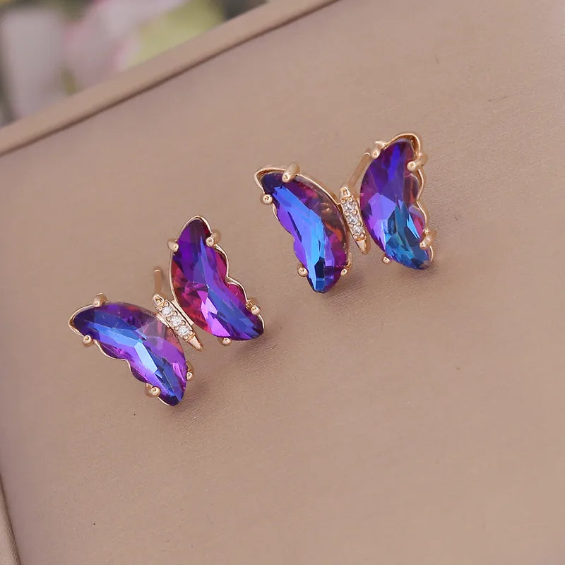 Floating Butterfly Stone Earrings