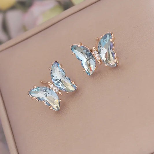 Floating Butterfly Stone Earrings