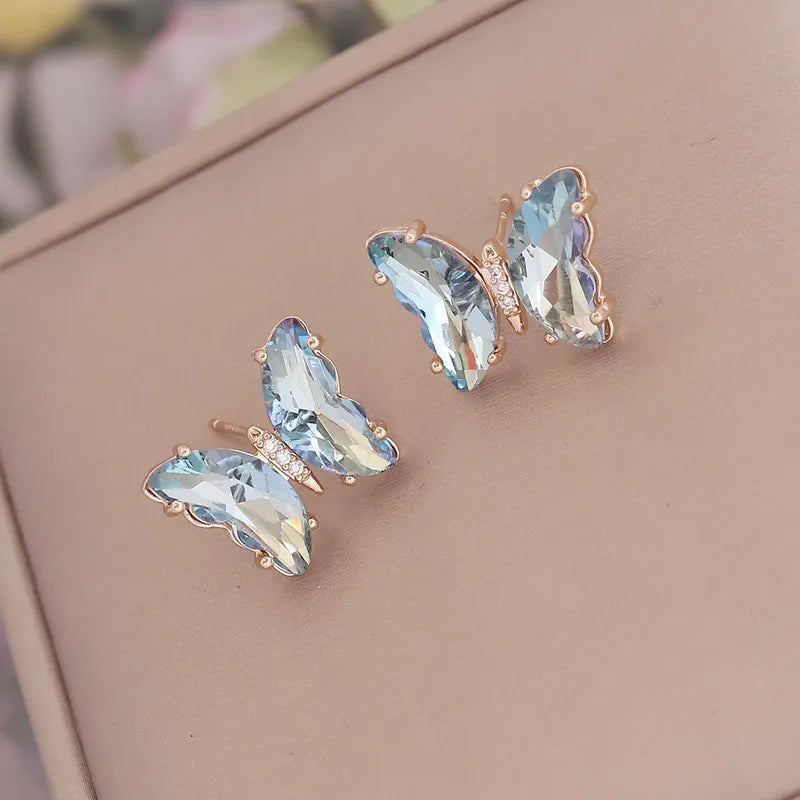 Floating Butterfly Stone Earrings
