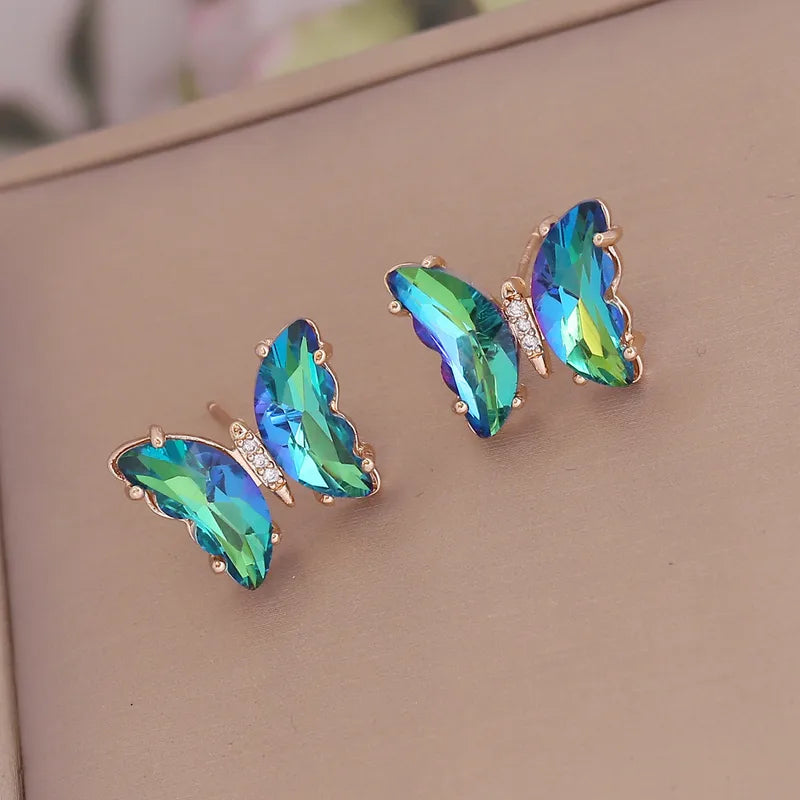 Floating Butterfly Stone Earrings