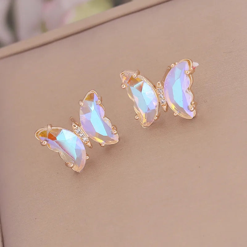 Floating Butterfly Stone Earrings