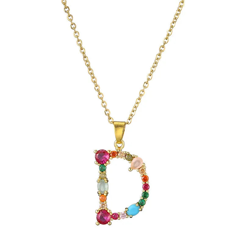 Multi Stone Initial Necklaces