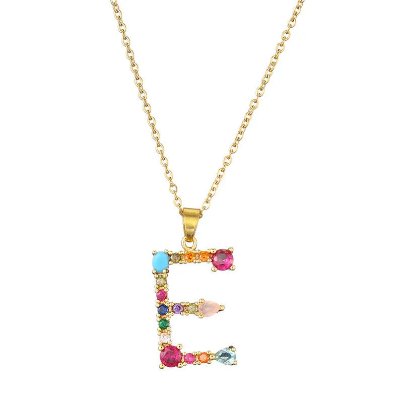 Multi Stone Initial Necklaces