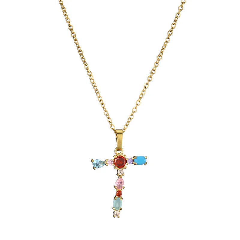 Multi Stone Initial Necklaces