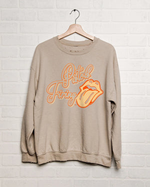 LivyLu Rolling Stones OSU Malibu Puff Ink Sand Thrifted Graphic Sweatshirt