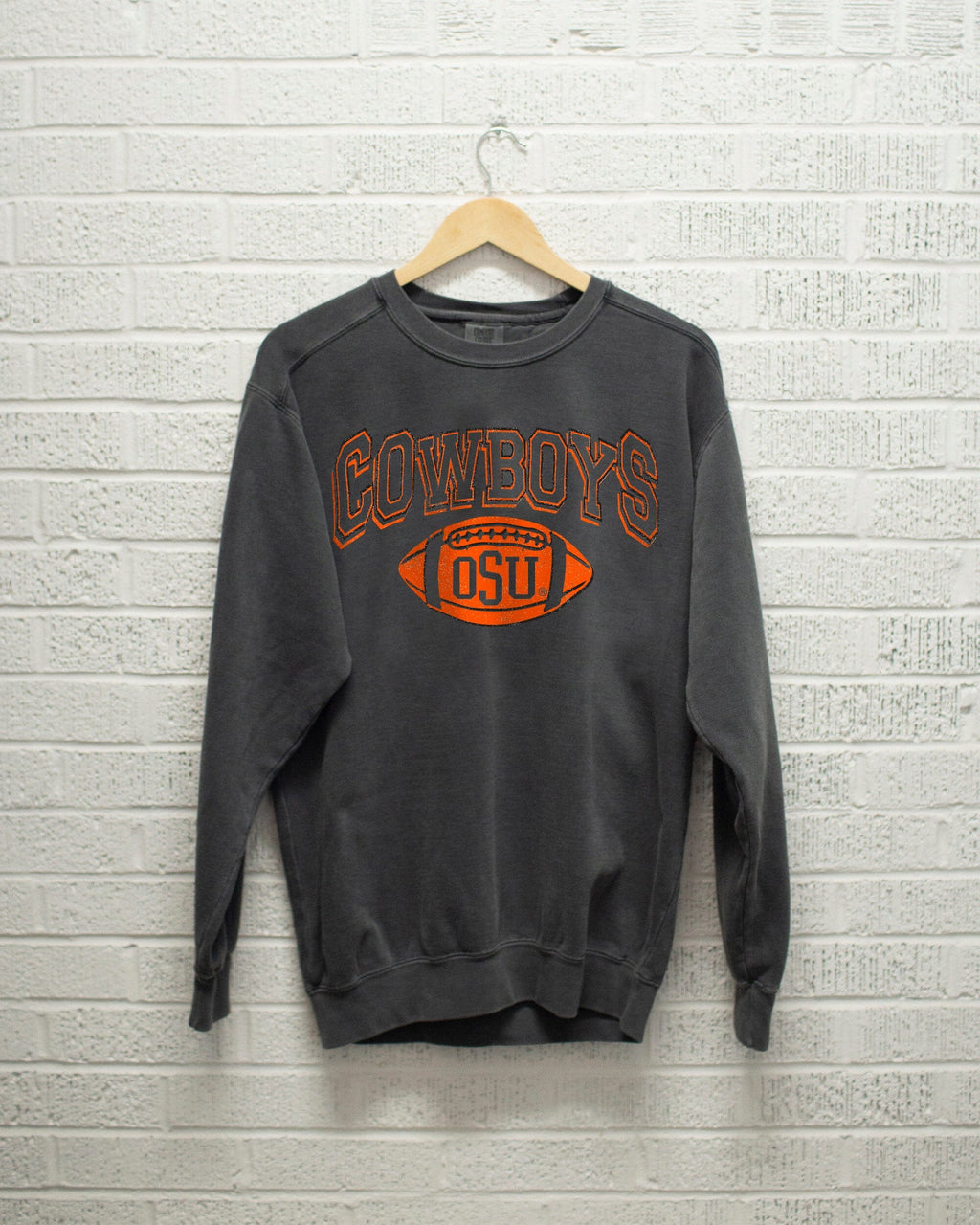 LivyLu OSU Cowboys Wonka Football Pepper Graphic Sweatshirt