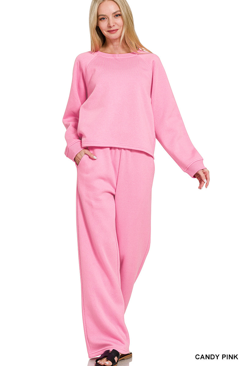 Fleece Raglan Sleeve Pullover & Sweatpant Set