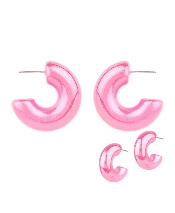 Pearl Coated Hoop Earrings