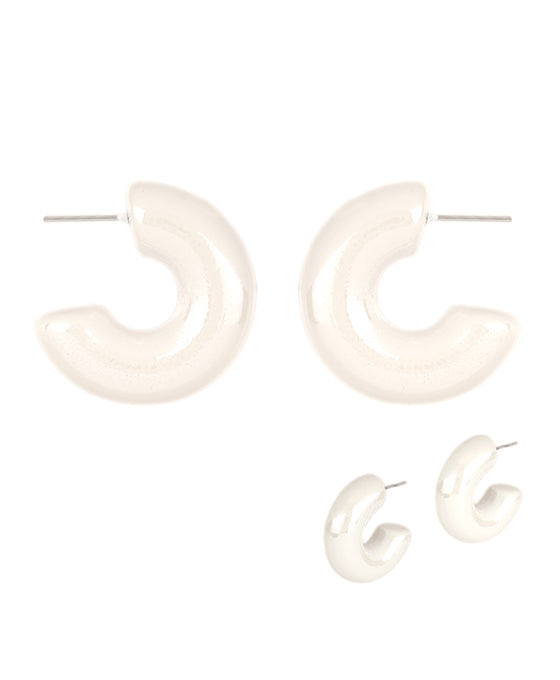 Pearl Coated Hoop Earrings