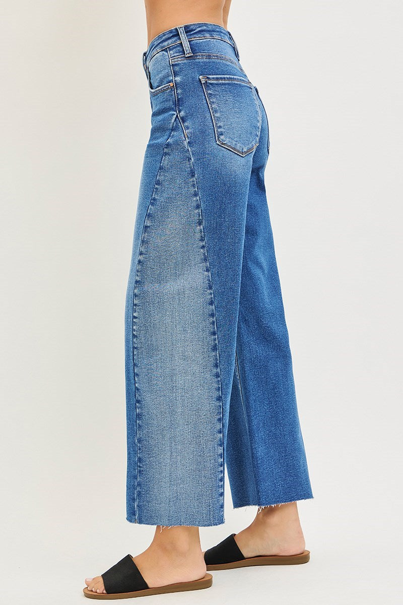 **Coming Soon**Risen Slouchy Cropped Barrel Denim With Contrast Wash