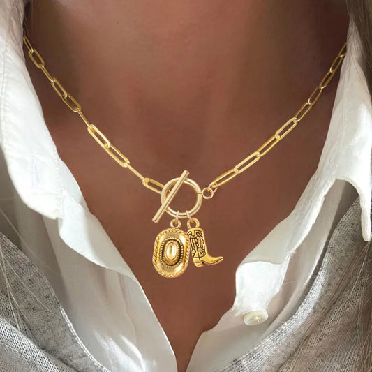 Cowboy Up Gold Necklace