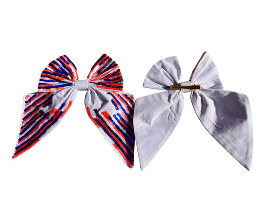OKC Thunder Sequin Stripe Hair Clip Bow