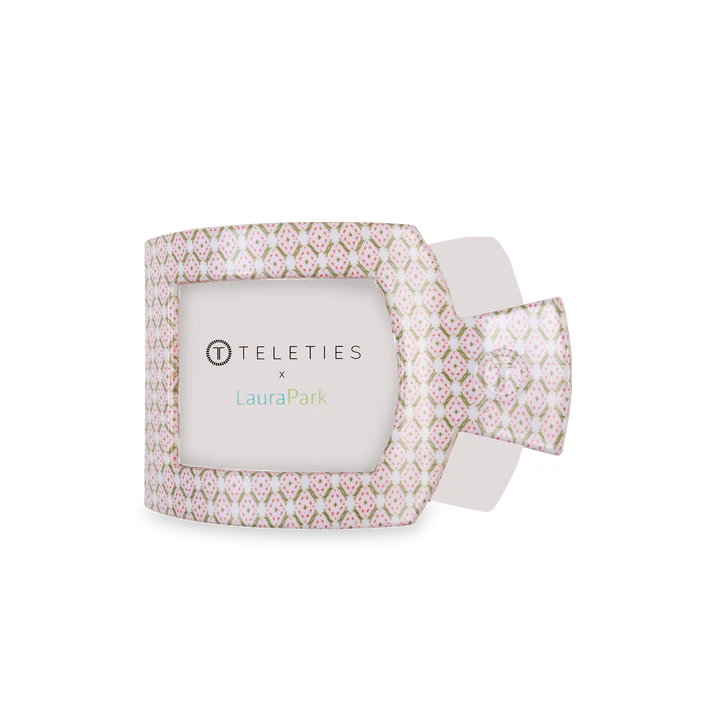 TELETIES Pine & Pearl Square Flat Hair Clip-Medium
