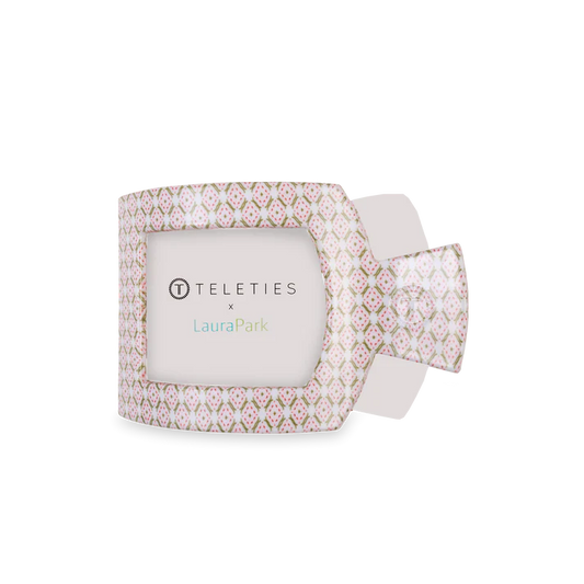 TELETIES Pine & Pearl Square Flat Hair Clip-Medium
