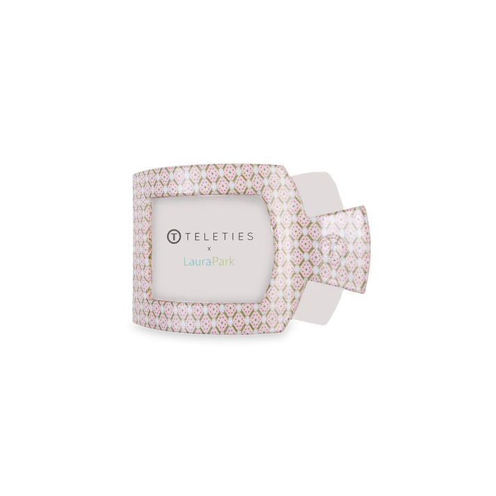 TELETIES Pine & Pearl Square Flat Hair Clip-Small