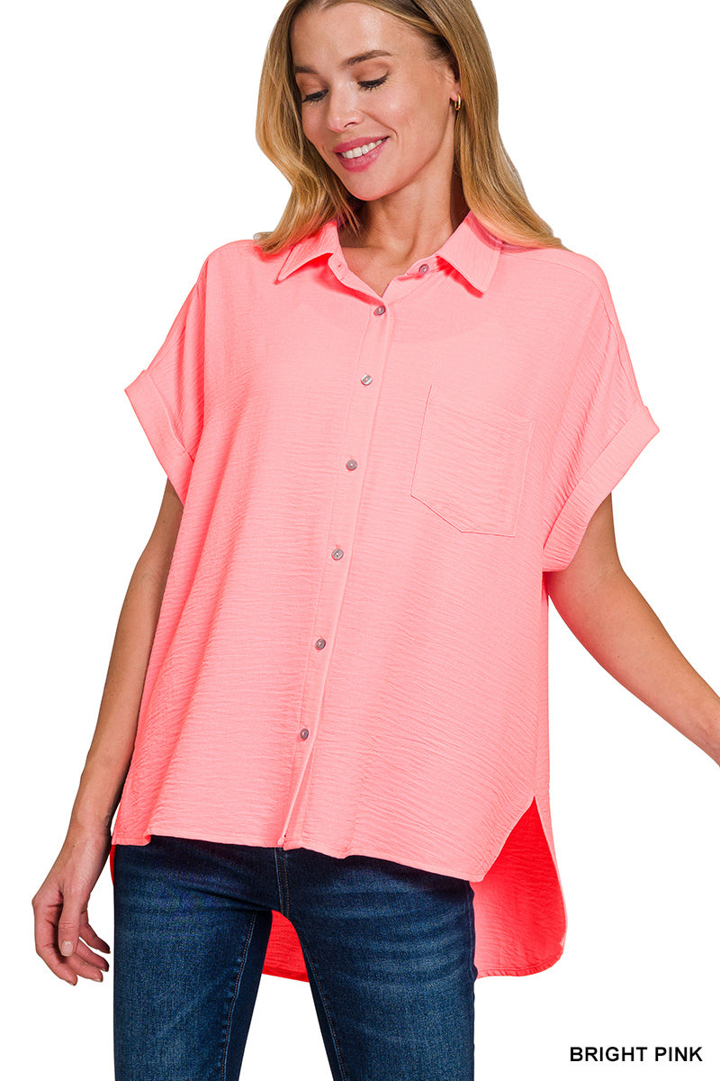 Woven Air Flow Button Down Top