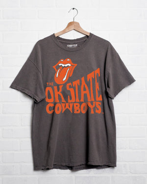 LivyLu Rolling Stones OSU Cowboys Dazed Thrifted Graphic Tee