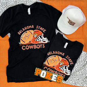 CJ Cowboys Handdrawn Football & Helmet Graphic Tee