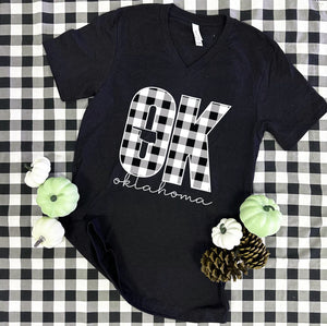 CJ OK Buffalo Check V-Neck Graphic Tee