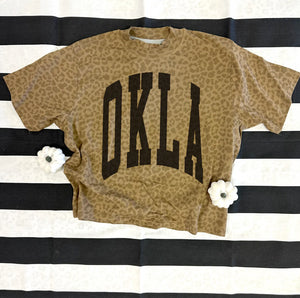 CJ OKLA Brown Leopard Boxy Graphic Tee